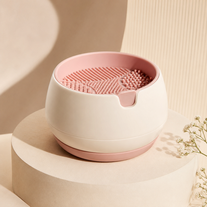 Makeup Brush Cleaning Bowl with Silicone Scrub Pad
