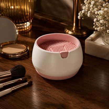 Makeup Brush Cleaning Bowl with Silicone Scrub Pad